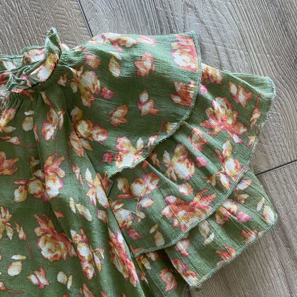 Nanette Lepore Green Floral Blouse - Picture 4 of 5